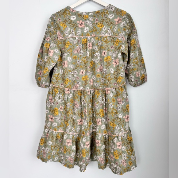 Cynthia Rowley Linen Blend Floral Tiered Flowy Midi Dress Size XS - Picture 9 of 10